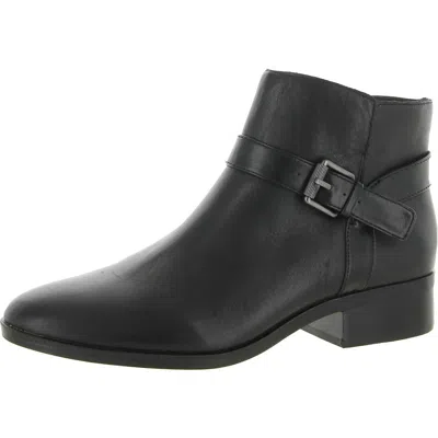 Naturalizer Ronan Womens Zipper Block Heel Booties In Black