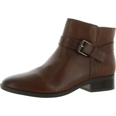 Naturalizer Ronan Womens Zipper Block Heel Booties In Brown