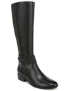 Naturalizer Rory Womens Leather Buckle Knee-high Boots In Black Leather