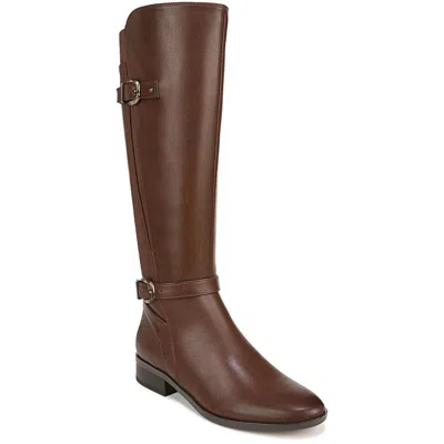 Naturalizer Sahara Womens Faux Leather Belted Knee-high Boots In Brown