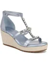 Naturalizer Serena Ankle Strap Espadrille Platform Wedge Sandal In Blue