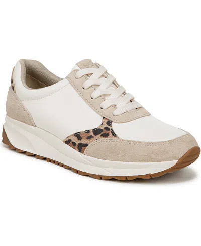Naturalizer Shay Platform Sneakers In Warm White Leather,leopard Print Suede
