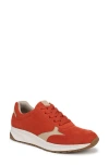 Naturalizer Shay Sneaker In Pepper Red Suede,coastal Tan Leather