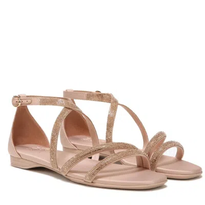 Naturalizer Sicily Sandal Women's Beige Rhinestone Square Toe Khd1166 In Pink