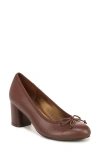Naturalizer Sienna Womens Leather Dressy Block Heels In Cappuccino Brown