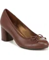 Naturalizer Sienna Womens Leather Dressy Block Heels In Cappuccino Leather