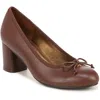 Naturalizer Sienna Womens Leather Dressy Block Heels In Cappuccino Leather