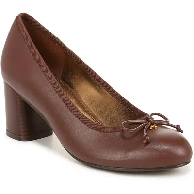 Naturalizer Sienna Womens Leather Dressy Block Heels In Cappuccino Leather