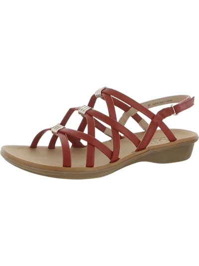 Naturalizer Sierra Womens Faux Leather Ankle Strap Strappy Sandals In Brown