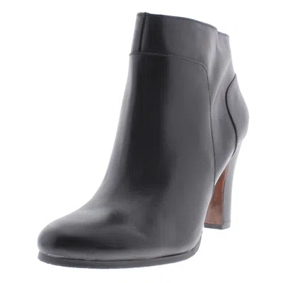Naturalizer Sierra Womens Leather Ankle Boots In Black