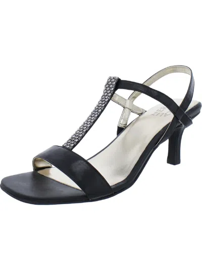 Naturalizer Skylar Womens Leather Ankle Strap Heels In Black