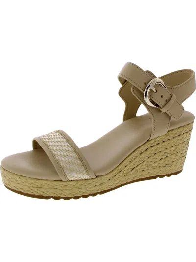Naturalizer Stella 2 Womens Faux Leather Woven Ankle Strap In Beige