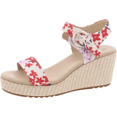 Naturalizer Stella 3 Womens Floral Print Manmade Platform Sandals In Multi