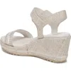 Naturalizer Stella 4 Ankle Strap Wedge Sandal In Eggshell Beige
