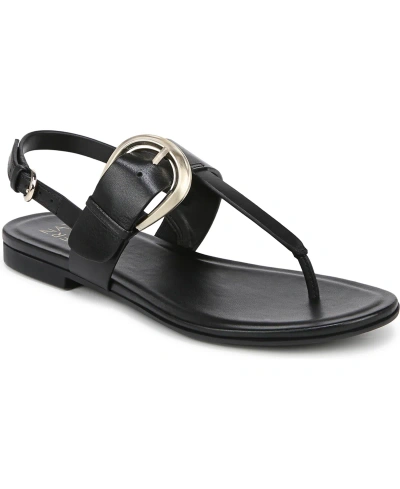 Naturalizer Taylor Flat Sandals In Black Leather