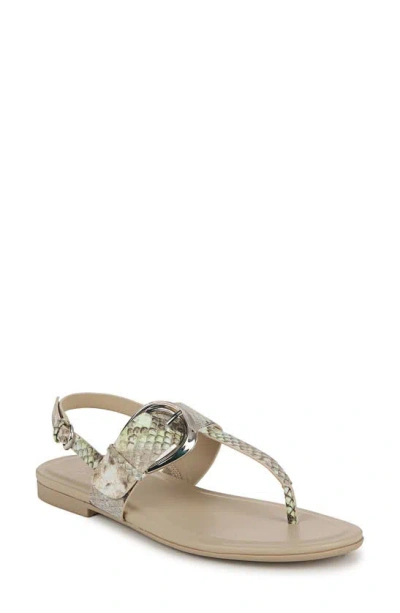 Naturalizer Taylor Slingback Flip Flop In Lime Faux Snake Leather