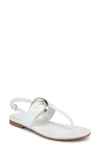 Naturalizer Taylor Flat Sandals In White Leather