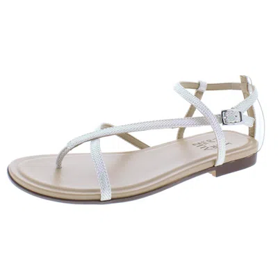 Naturalizer Tinsley2 Womens Faux Leather Buckle Thong Sandals In Multi