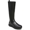 Naturalizer Torence Womens Leather Wide Calf Knee-high Boots In Black