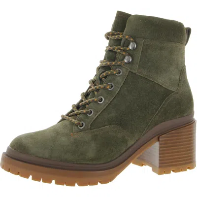 Naturalizer Trillis Womens Lugged Sole Leather Combat & Lace-up Boots In Green