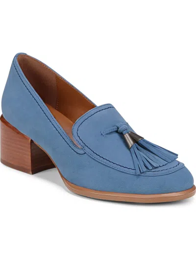 Naturalizer Trixie Womens Suede Slip On Loafer Heels In Blue