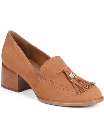 Naturalizer Trixie Womens Suede Slip On Loafer Heels In Brown