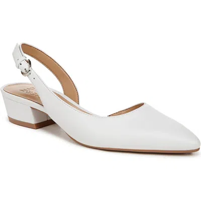 Naturalizer Banks Slingbacks In White Leather