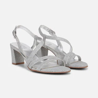 NATURALIZER VANESSA SANDALS WOMEN'SW SILVER FAB BLOCK HEEL SLINGBACK VER368