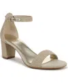 Naturalizer Vera Glitz Ankle Strap Sandal In Natural,gold Woven Fabric