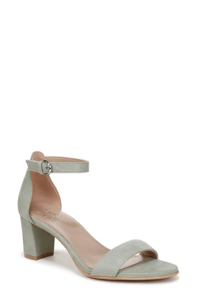 Naturalizer Vera Glitz Ankle Strap Sandal In Pistachio Green Embossed Suede