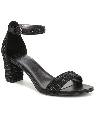 Naturalizer Vera Glitz Strappy Sandal In Black Satin,stones