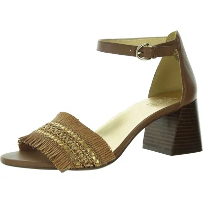 Naturalizer Vera-vacay Womens Leather Ankle Strap Heels In Brown