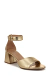 Naturalizer Verly Ankle Strap Flare Heel Sandal In Dark Gold
