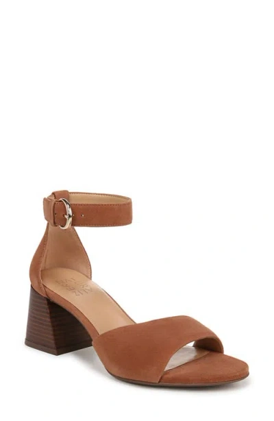 Naturalizer Verly Ankle Strap Flare Heel Sandal In English Tea Suede