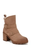 Naturalizer Verney Water Repellent Faux Fur Lined Platform Moto Bootie In Brown