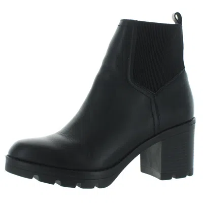 Naturalizer Verney Womens Leather Block Heel Ankle Boots In Black