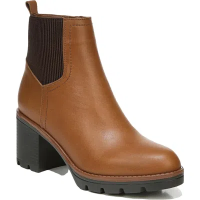 Naturalizer Verney Womens Leather Block Heel Ankle Boots In Ciderspice Waterproof
