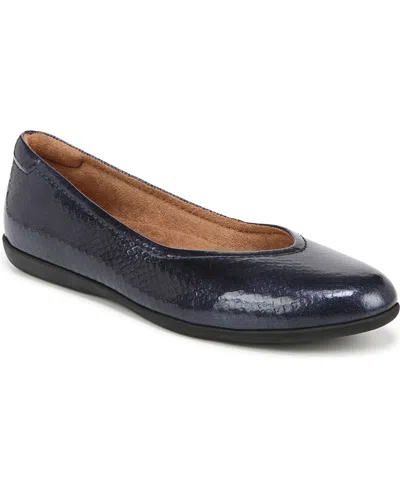 Naturalizer Vivienne Ballet Flats In Midnight Blue Faux Leather
