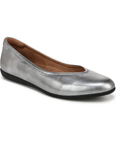 Naturalizer Vivienne Ballet Flats In Pewter Faux Leather