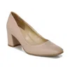Naturalizer Warner Womens Padded Insole Square Toe Block Heels In Barely Nude Faux Leather