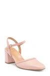 Naturalizer Wave Square Toe Ankle Strap Pumps In Cameo Blush Pink