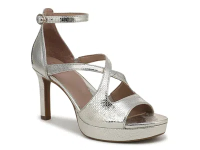 Naturalizer Wide Width Alicia Platform Sandal In Silver