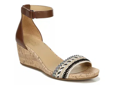 Naturalizer Wide Width Areda Wedge Sandal In Brown