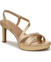 Naturalizer Women's Abby Open Square Toe Platform Dress Sandals In Dark Gold Faux Leather