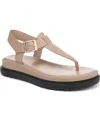 Naturalizer Alyssa T-strap Platform Sandal In Tan Faux Leather