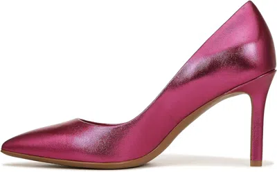 Pre-owned Naturalizer Women's Anna Pointed Toe High Heel Pumps In Fuchsia Pink Leather