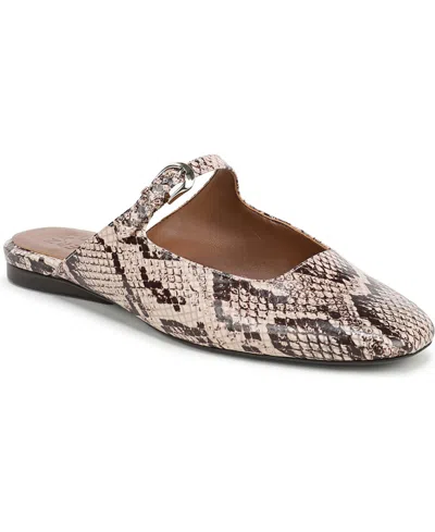 Naturalizer Women's Apple Square Toe Mary Jane Mules In Beige Snake Print Faux Leather