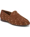 Naturalizer Bloom Stud Penny Loafer In Chestnut Studded Suede