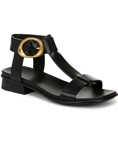 NATURALIZER WOMEN'S BRANDY T-STRAP STACKED LOW BLOCK HEEL SANDALS