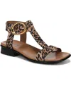 Naturalizer Women's Brandy T-strap Stacked Low Block Heel Sandals In Brown
